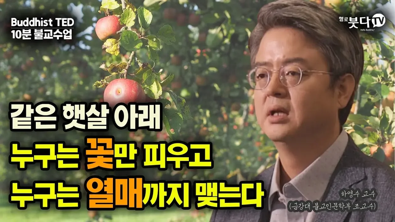 같은 햇살 아래 누구는 꽃만 피우고 누구는 열매까지 맺는다 | 10분 불교수업 15회 하영수 교수 | 불교 깨달음 삼승 수행 윤회 지혜