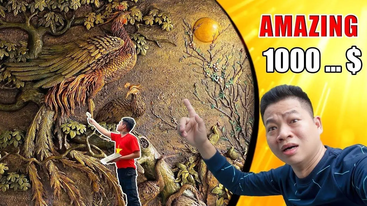 Spend 1000$ to sculpt phoenix with sand cement