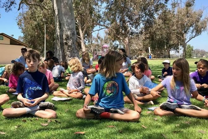 Children learn meditation at summer camp. What a great job crossing ...