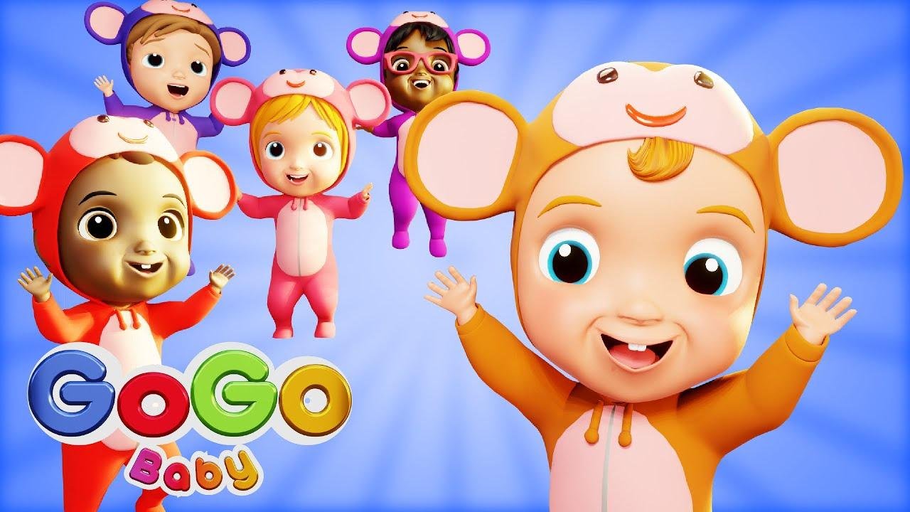 Five Little Monkeys Jumping on the Bed | GoGo Baby - Nursery Rhymes & Kids Songs