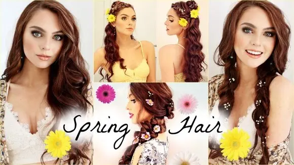 FairyTale Spring Hairstyles! Curls, Braids & Flower Accents | Jackie Wyers