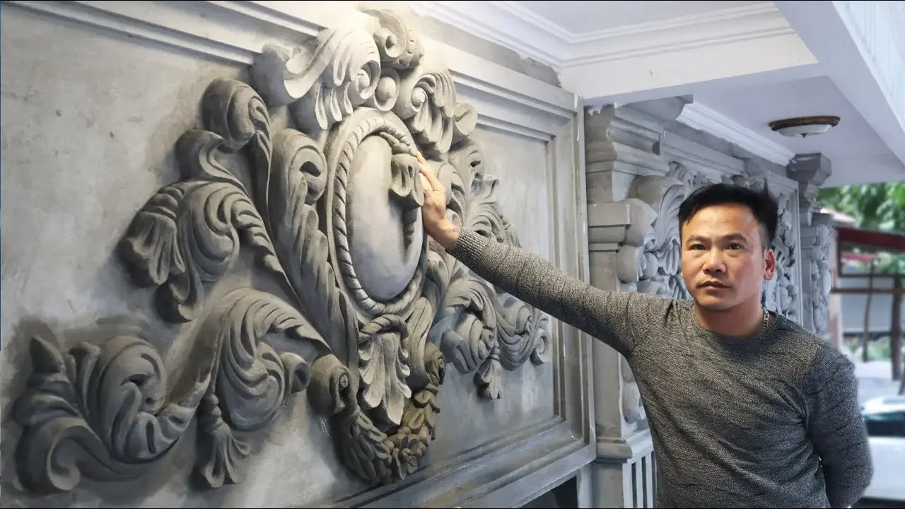 Art sculpture of reliefs with sand And cement - How To Beautify Your House