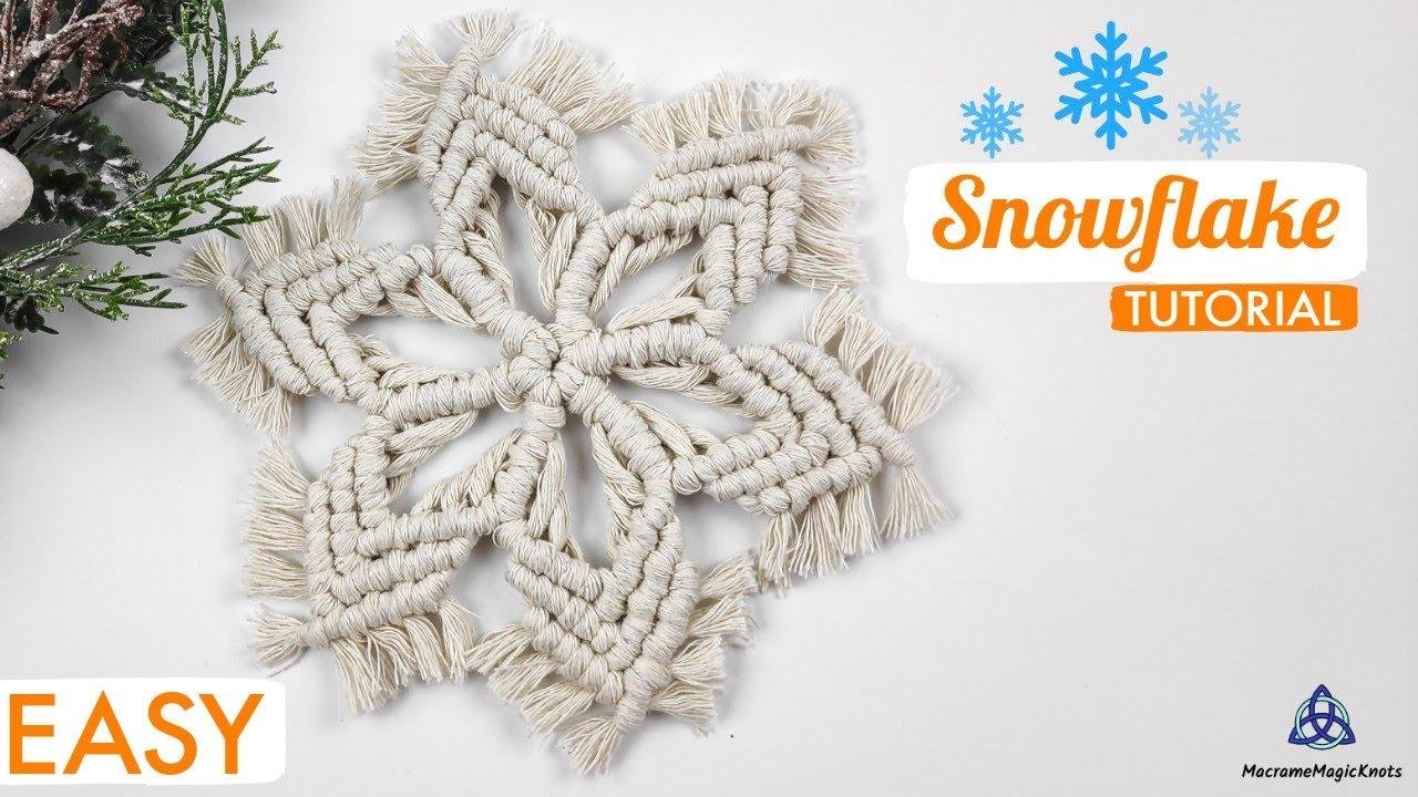 Macrame Snowflake TUTORIAL | EASY Mandala