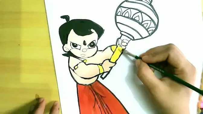 How to draw chhota bheem /chhota beem cartoon drawing/chhota bheem cartoon  simple