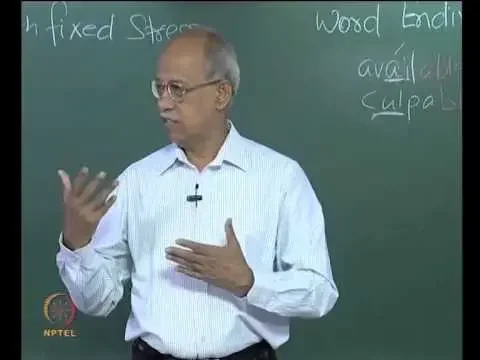 Mod-01 Lec-26 Stress in English VI