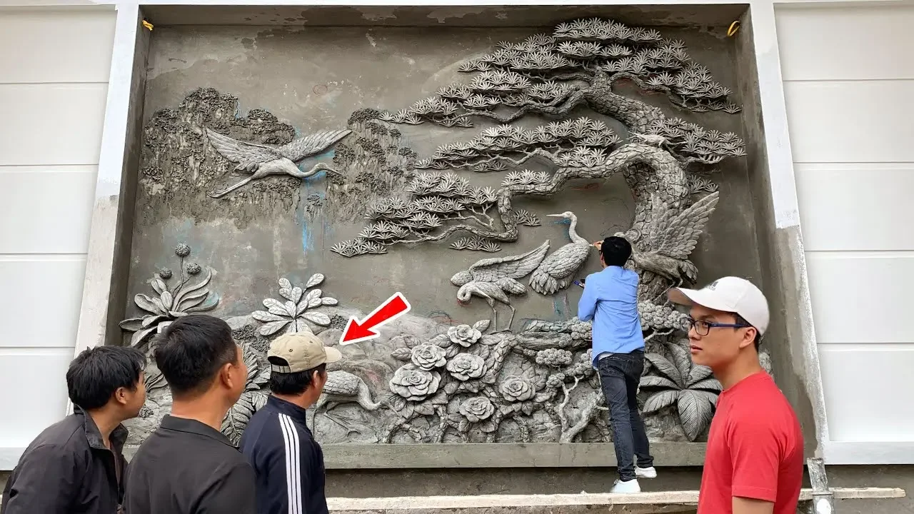 Don't rush to judge ! if you have not seen how to make cement sand reliefs painting