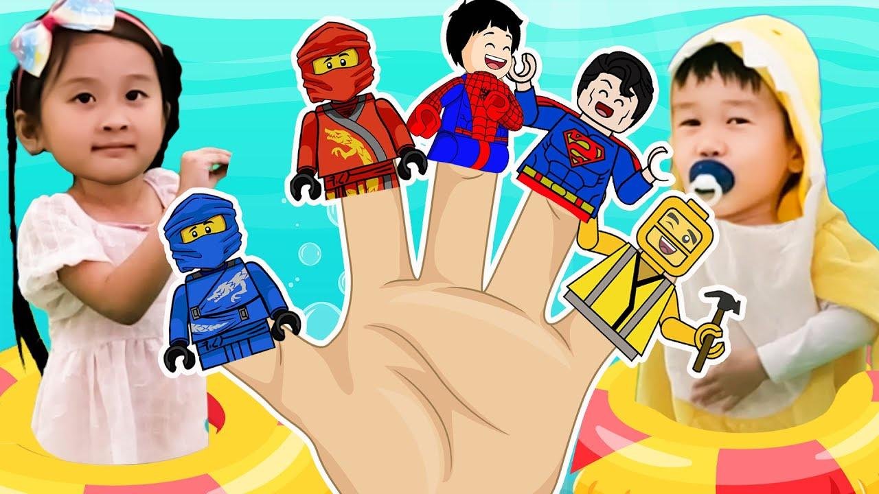 Baby Shark Finger Family w/ Sister & Brother Shark + Finger Family Superhero +  More Nursery Rhymes