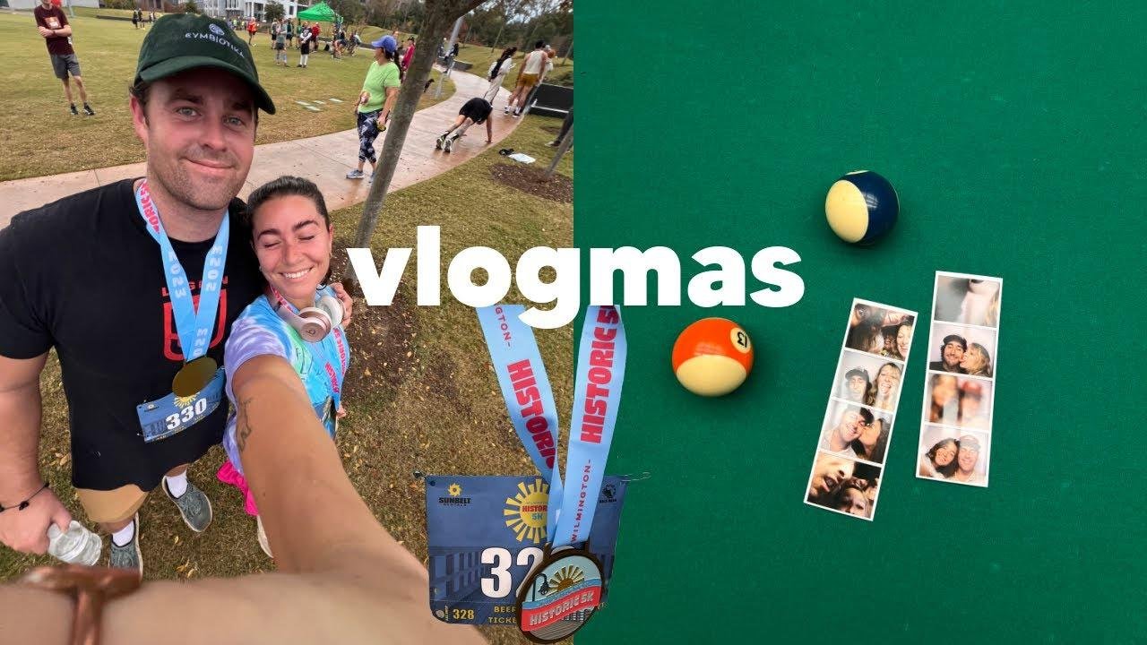 vlogmas day 3 | racing in a 5k, grwm for a night out, a very balanced day in my life
