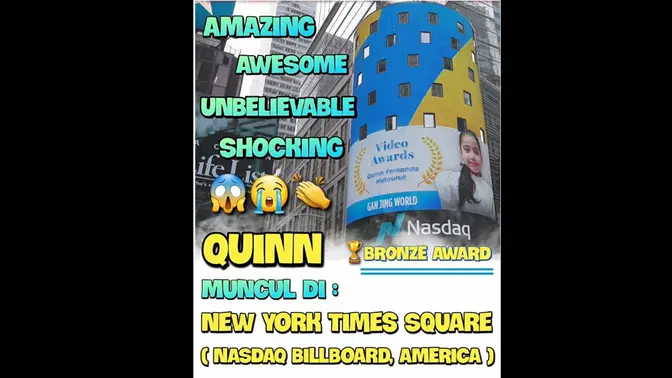 QUINN || BRONZ AWARD || #kindnessiscool || NEW YORK TIME SQUARE


#kebaikanitukeren #gjwmusic #duniabersih #indonesiaku