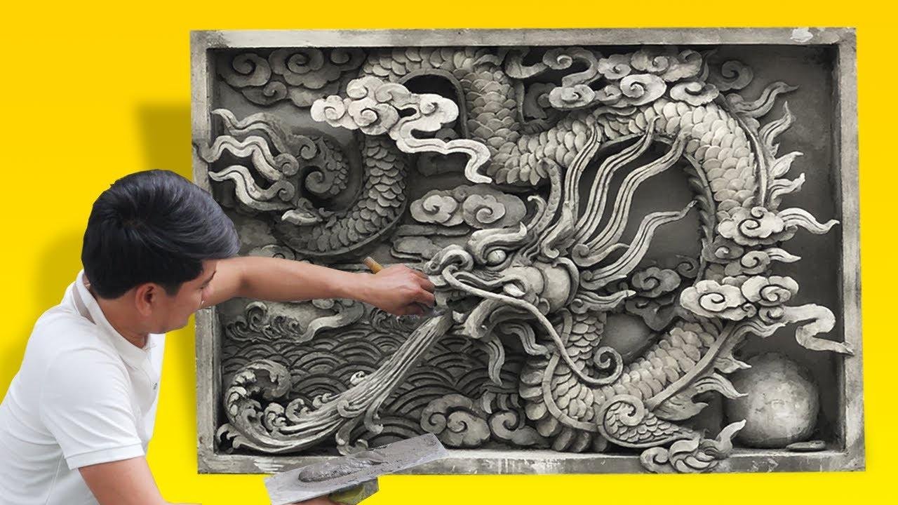 Amazing craft to make dragon from sand cement - Creative sculpture ideas - Art VN