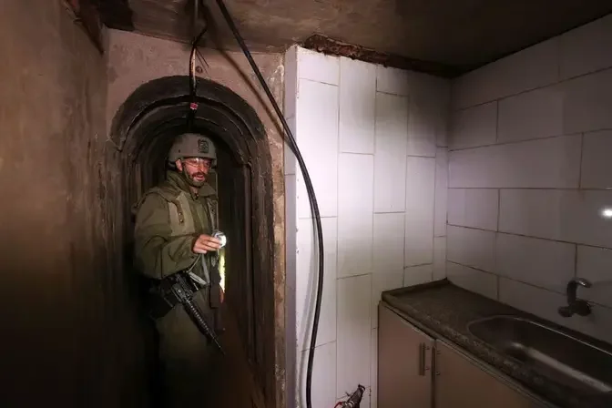 Israeli army displays tunnel beneath Al Shifa it says served as Hamas hideout