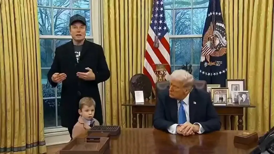 特朗普總統與馬斯克在橢圓辦公室向記者發表關於#DOGE的講話 (點cc, 選擇中文字幕)
