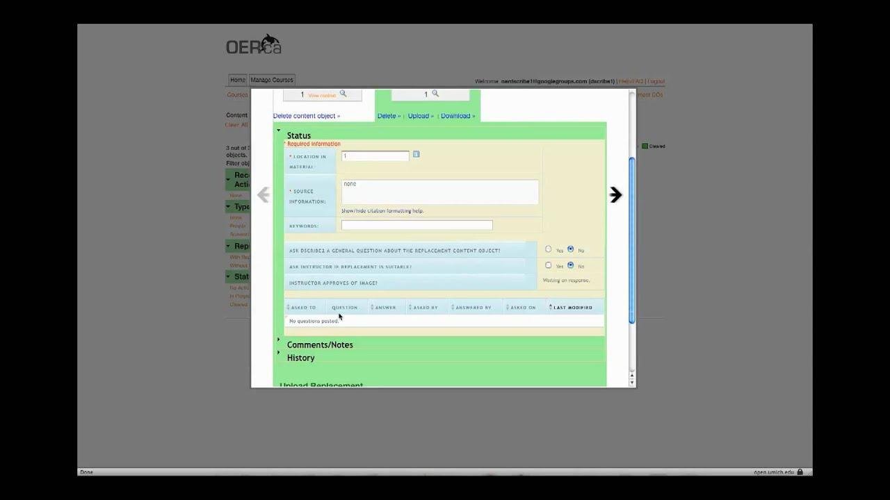 OERca Screencast - Adding Replacement Image