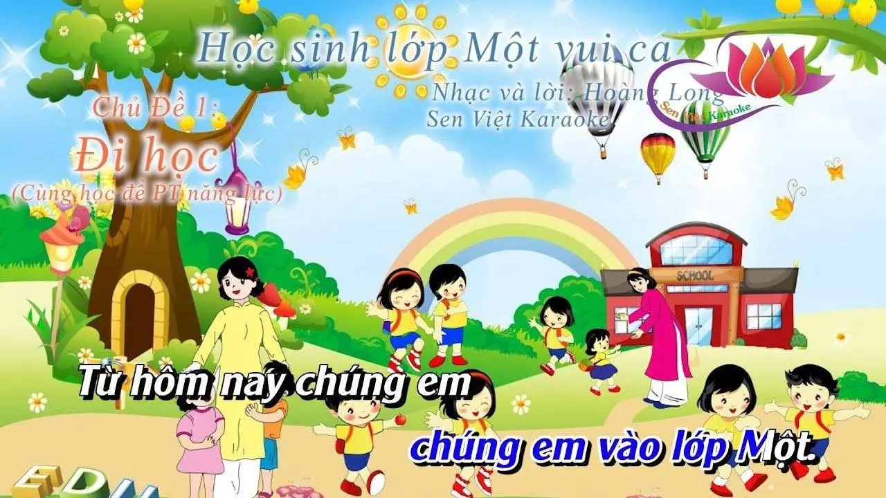 [KARAOKE] HỌC SINH LỚP 1 VUI CA (BEAT CHUẨN) LỚP 1 - Cùng Học Để PT Năng Lực