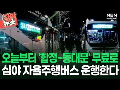 [자막뉴스] 오늘부터 '합정~동대문' 무료로 심야 자율주행버스 운행한다 | 이슈픽
