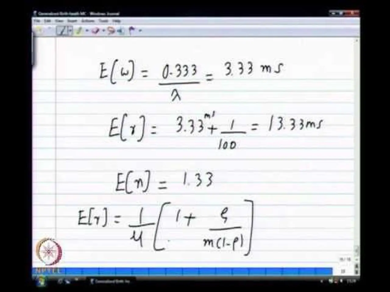 Mod-01 Lec-14 Queuing theory-III