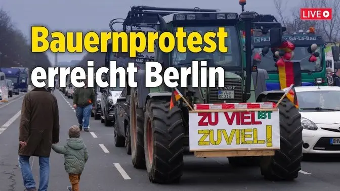 Bauernkolonne erreicht Berlin am Vorabend der Großdemonstration