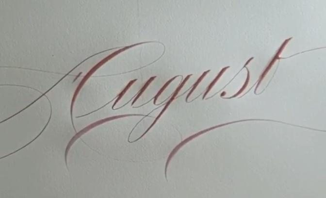 Calligraphy Writing: August