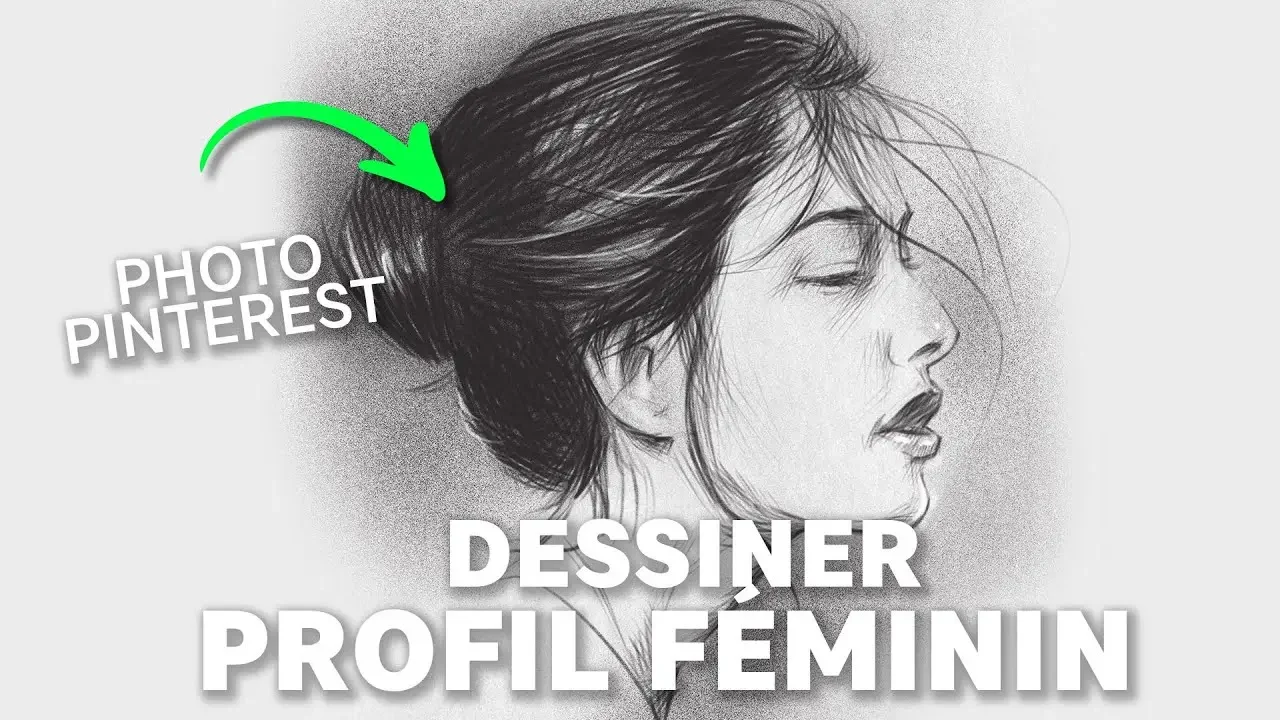 Dessiner une jolie femme de profil sur Pinterest avec Procreate