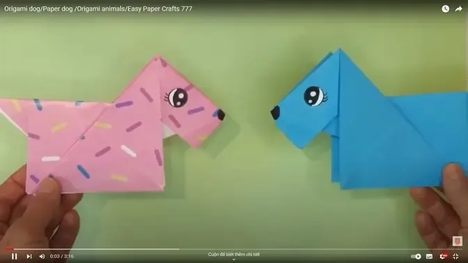 Origami dog/Paper dog /Origami animals/Easy Paper Crafts