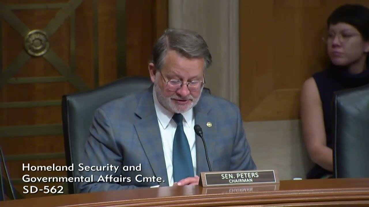 Chairman Peters Opening Statement: "Noms Office of Special Counsel & Merit Systems Protection Board"