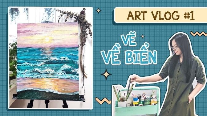 Vẽ về biển | Art Vlog #1 | Chuột Lem