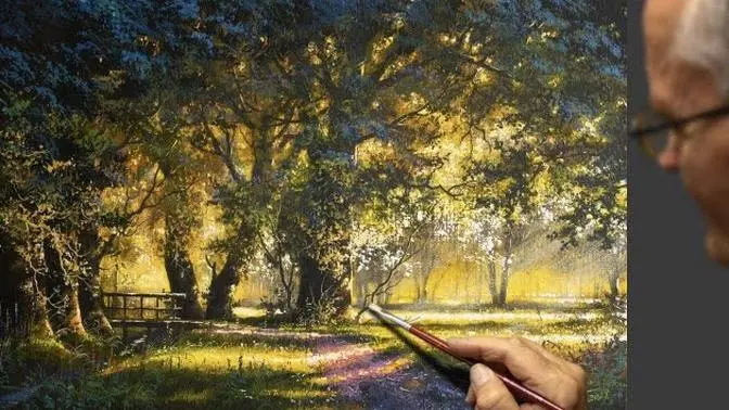 寂静（夏日早晨）丙烯画 艺术家 - Viktor Yushkevich