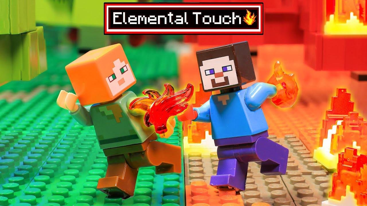 Minecraft But Everything I Touch Turns To FIRE - Lego Minecraft ...