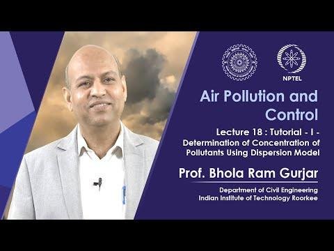Lecture 18: Determination of Concentration of Pollutants using Gaussian Dispersion Model