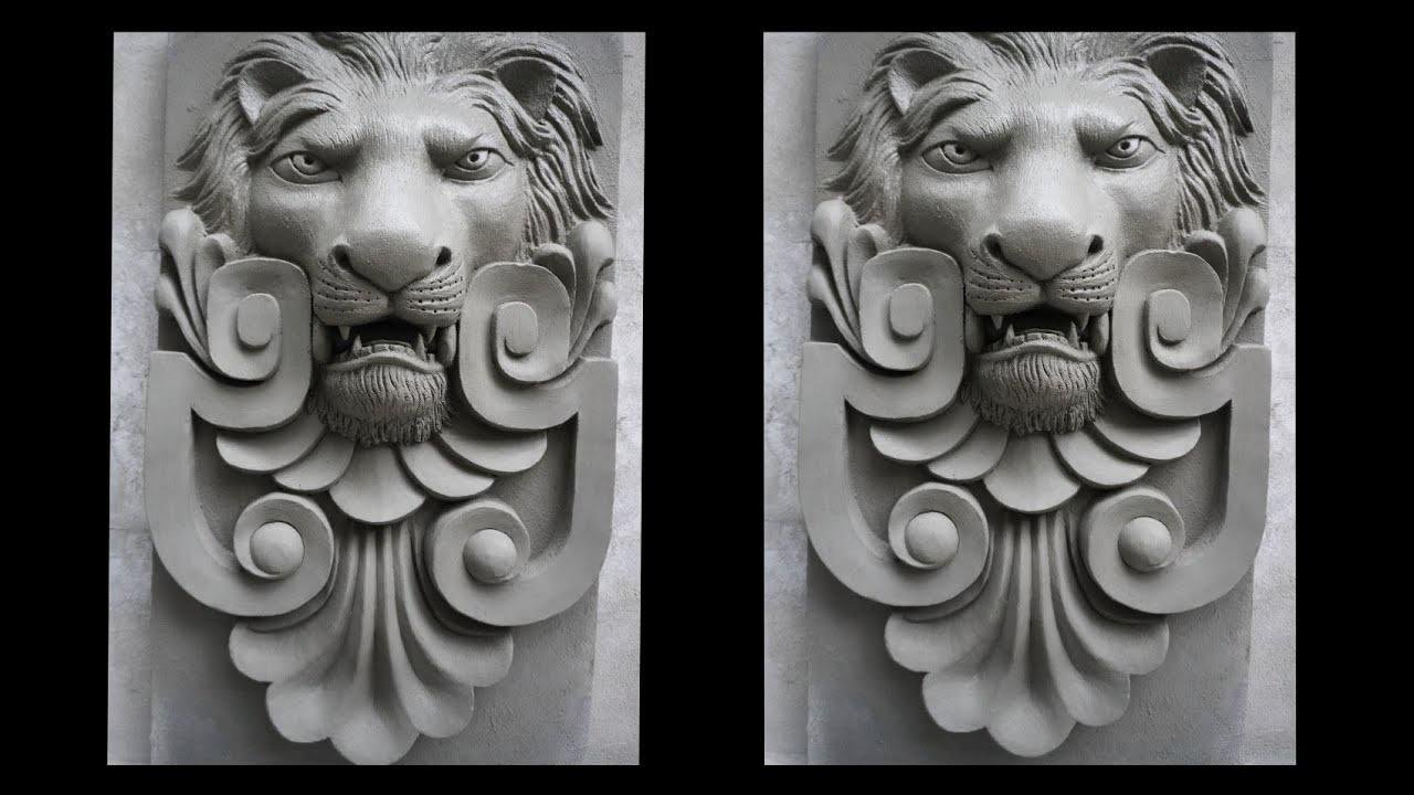 How to make a lion head relief