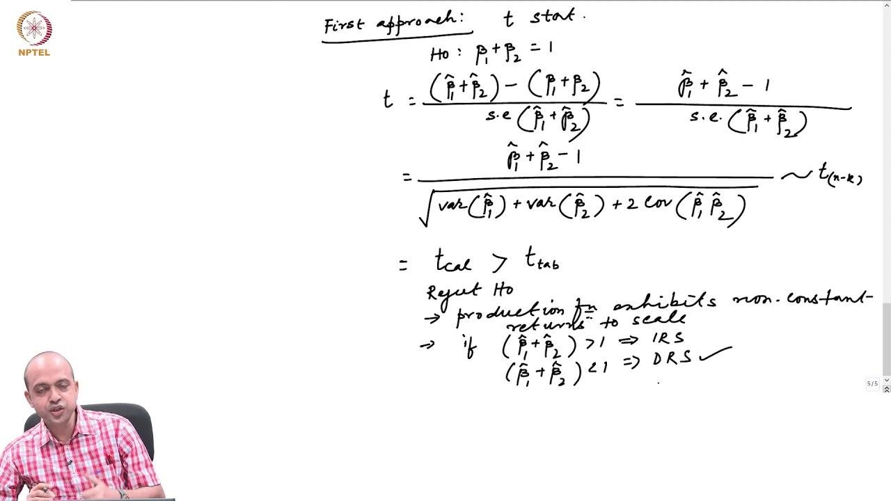 Multiple linear regression model and application of F statistics Part - 5