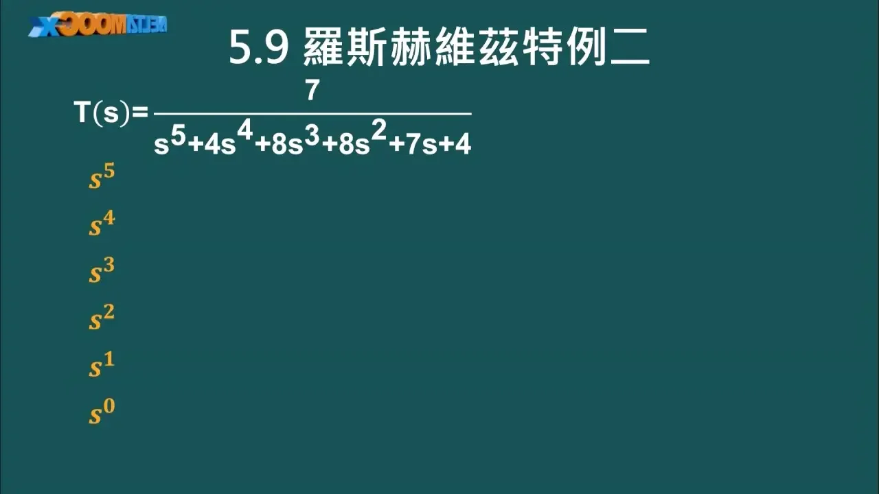 自動控制_毛偉龍_穩定度分析_羅斯赫維茲特例二