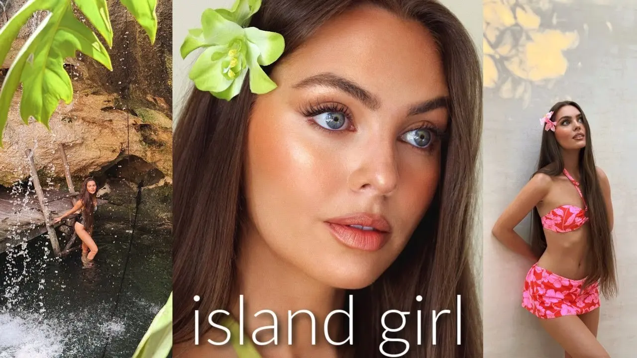 Tutorial de maquillaje de chica isleña🌺🥥🌴 preparándome para las vacaciones de primavera + outfits vacacionales!