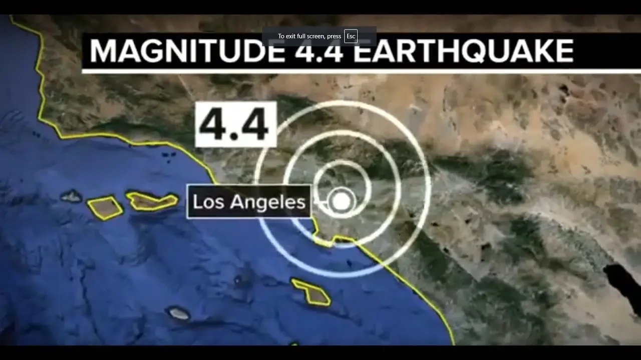 4.4 magnitude earthquake strikes Los Angeles area, the USGS says