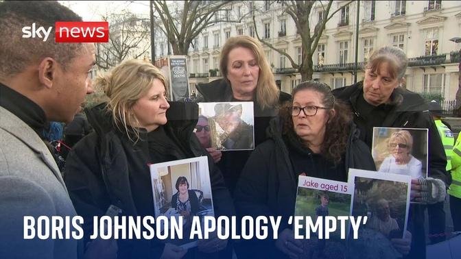 COVID Inquiry: COVID bereaved say Johnson apology was 'empty'