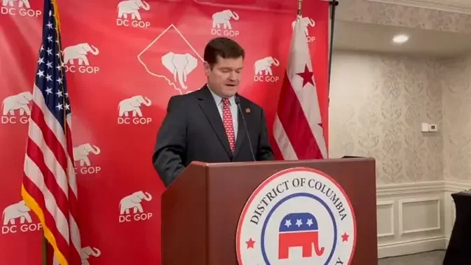 DC GOP chair Patrick Mara announces Nikki Haley's win of the DC Republican primary
