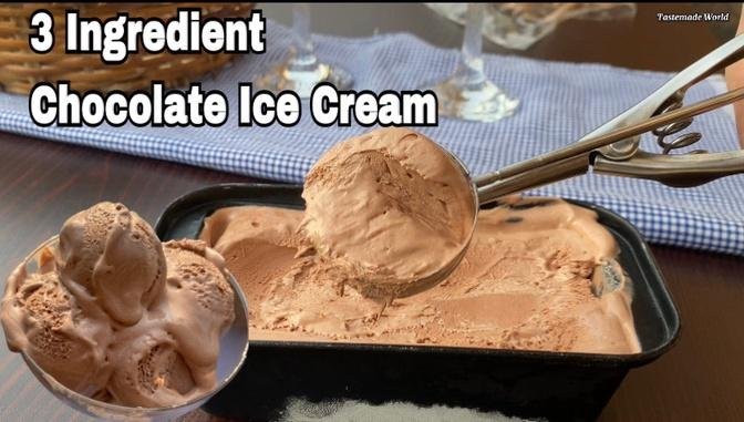 Only 3 Ingredient Chocolate Ice Cream Recipe | Homemade Chocolate Ice Cream Recipe