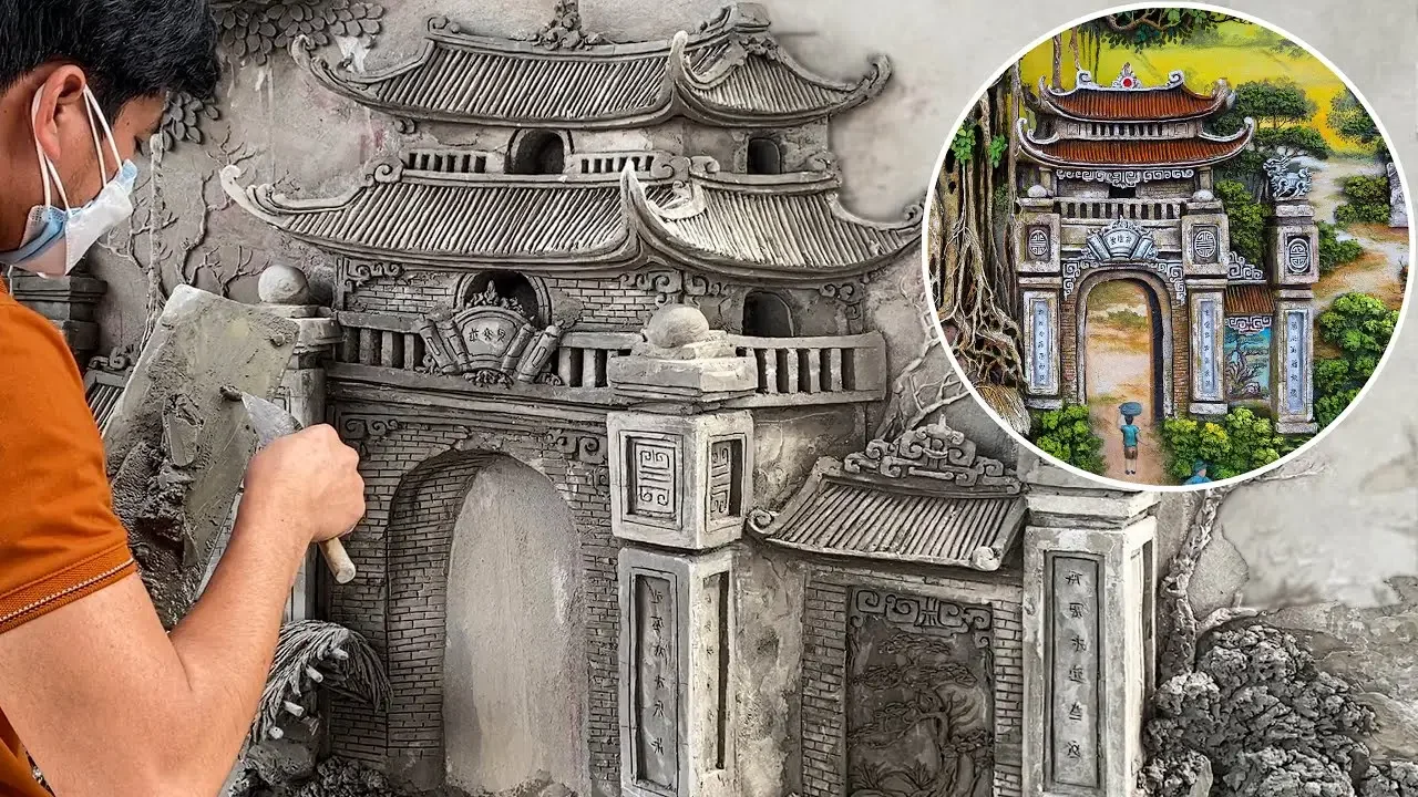 This is how I make a village gate with cement - Art VN