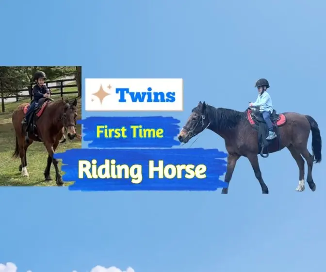 La experiencia de los gemelos de 6 años George y William y su hermano mayor de 10 años James montando a caballo por primera