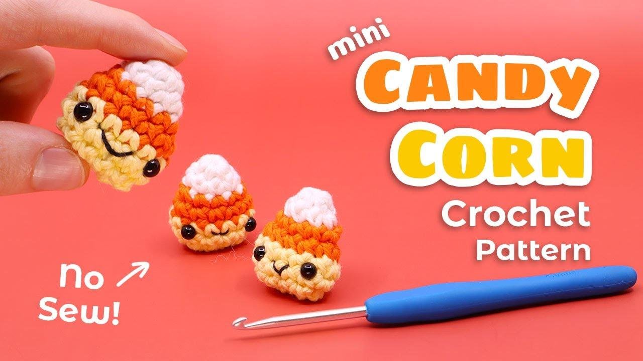 Mini Candy Corn Amigurumi || Crochet Pattern and Video Tutorial - NO SEWING!