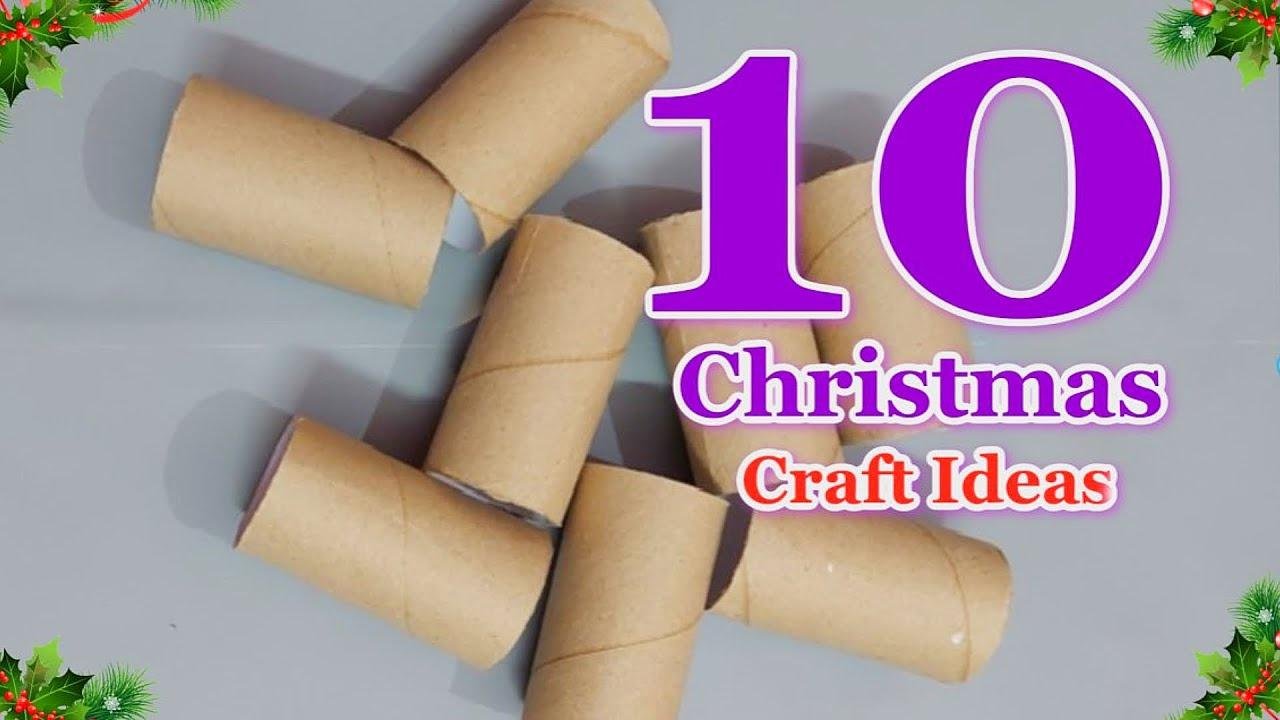 10 Low cost Xmas Decoration ideas from waste empty rolls | DIY Christmas craft idea🎄242