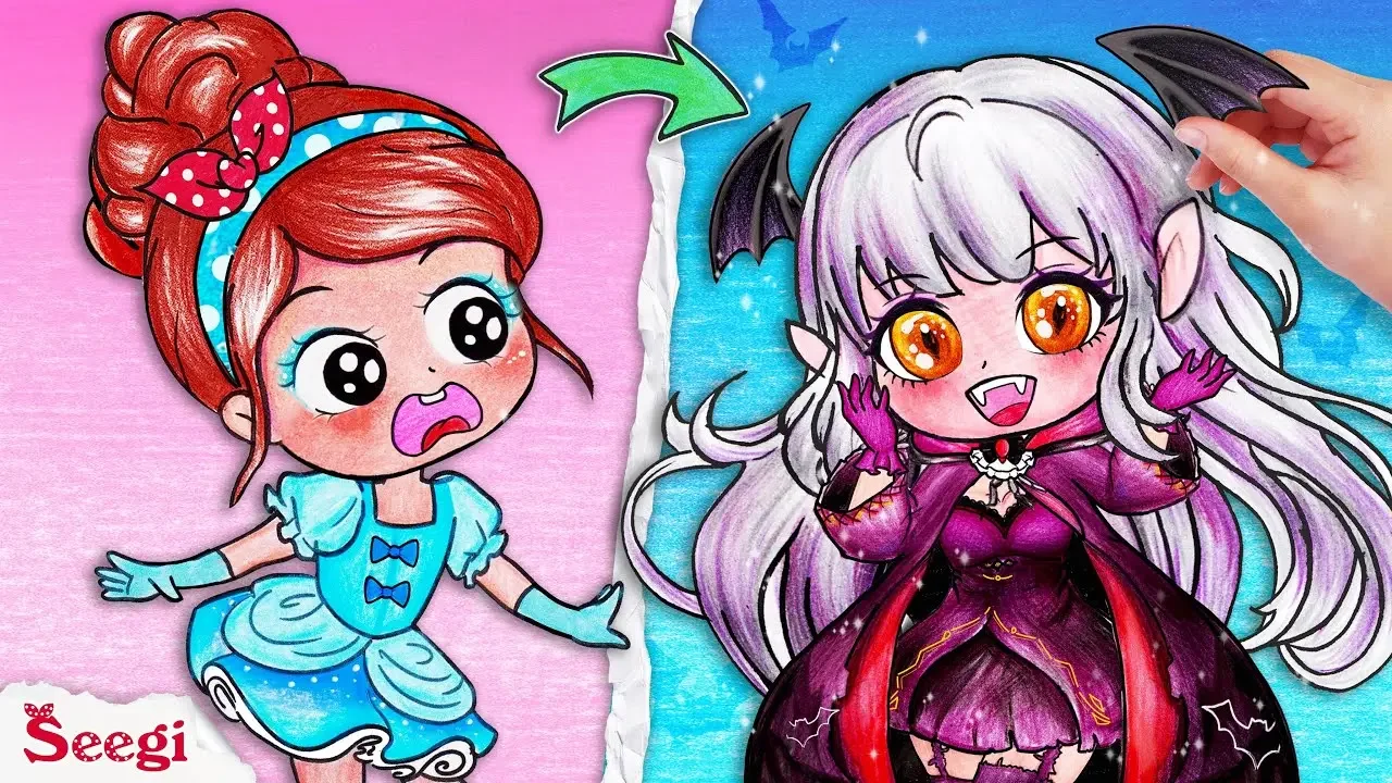 How To Become A Vampire! Extreme Makeover With Cinderella | ASMR Makeup Cosplay | Seegi Channel