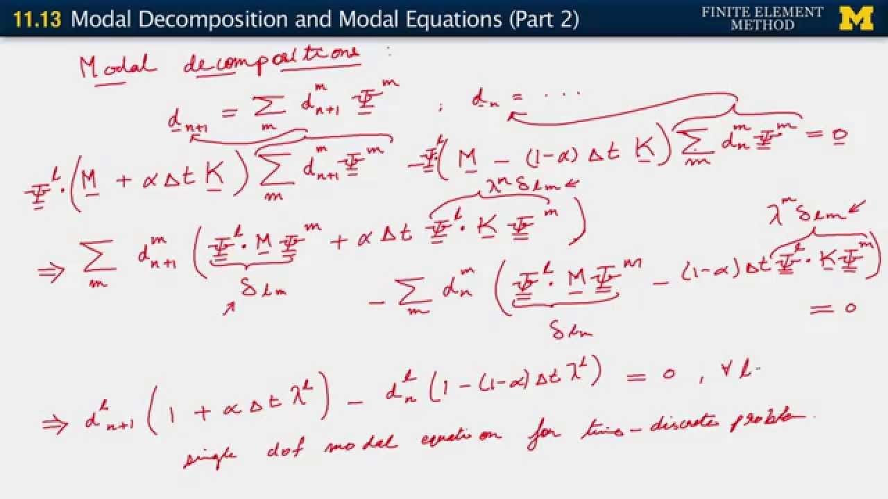 11.13. Modal Decomposition and Modal Equations (Part 2)