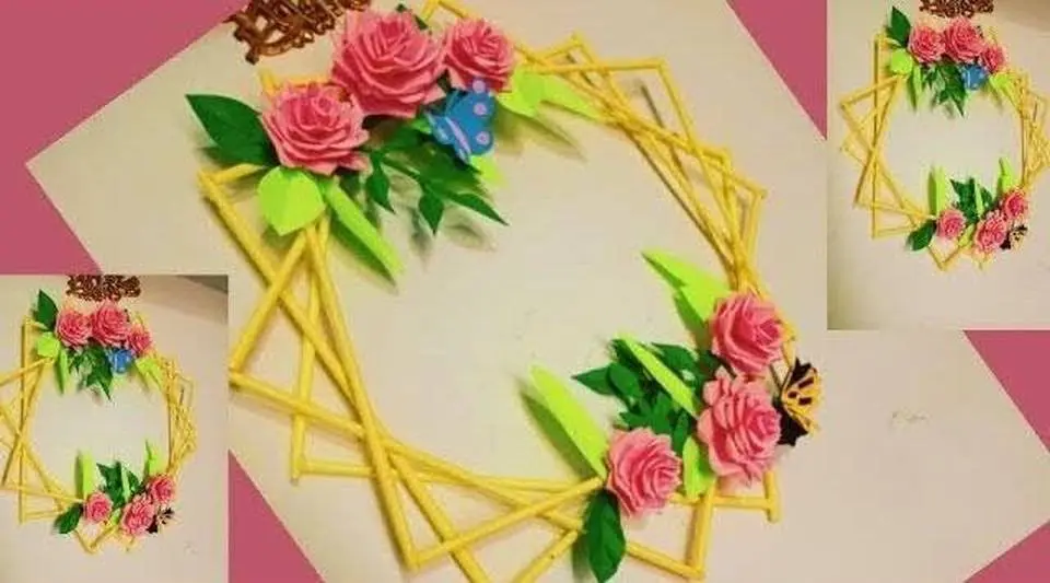PAPER FLOWER WALL HANGING| EASY WALL DECORATION IDEAS| Paper craft|Diy wallmate