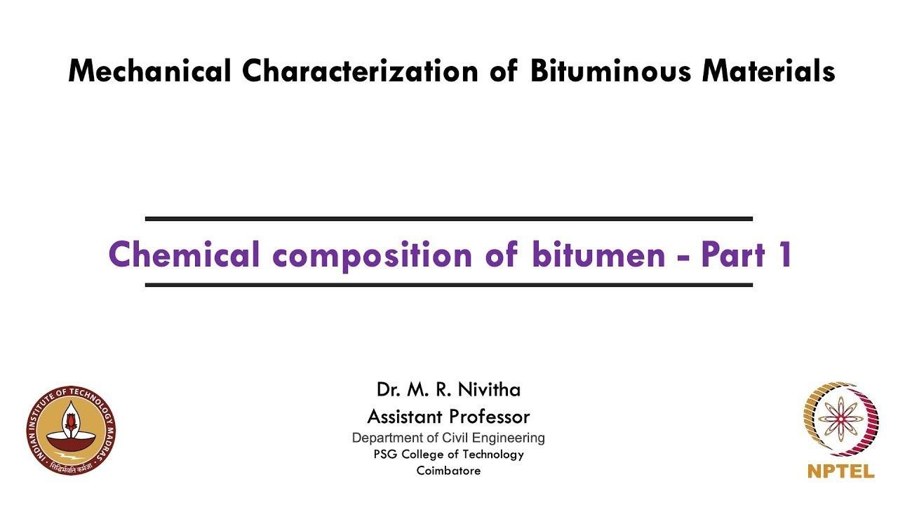Chemical composition of bitumen - Part 1