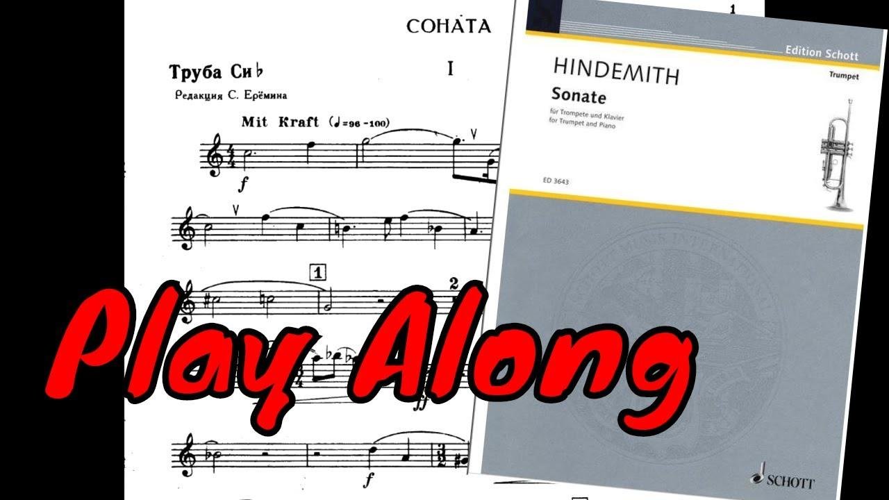 Paul Hindemith - Sonata for Trumpet and Piano (Backing track, Play along, Accompaniment)