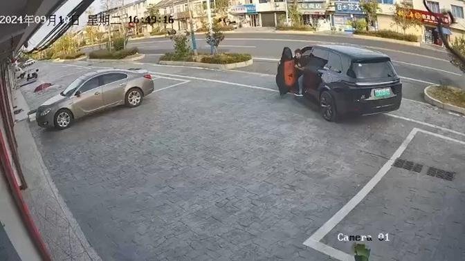 理想車自動泊車 突然開到馬路中央