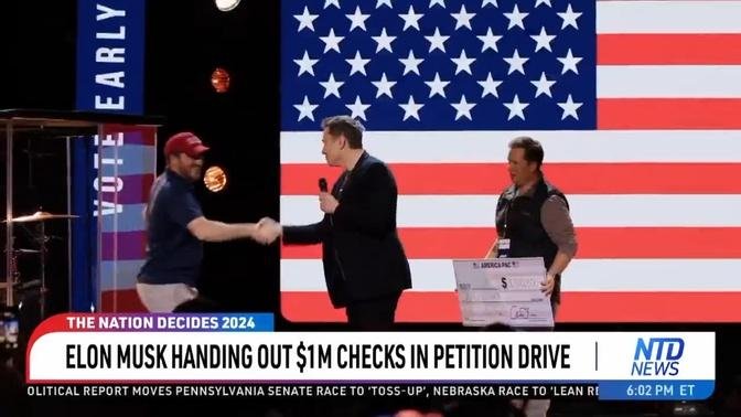 Elon Musk Handing Out $1 Million Checks in Petition Drive