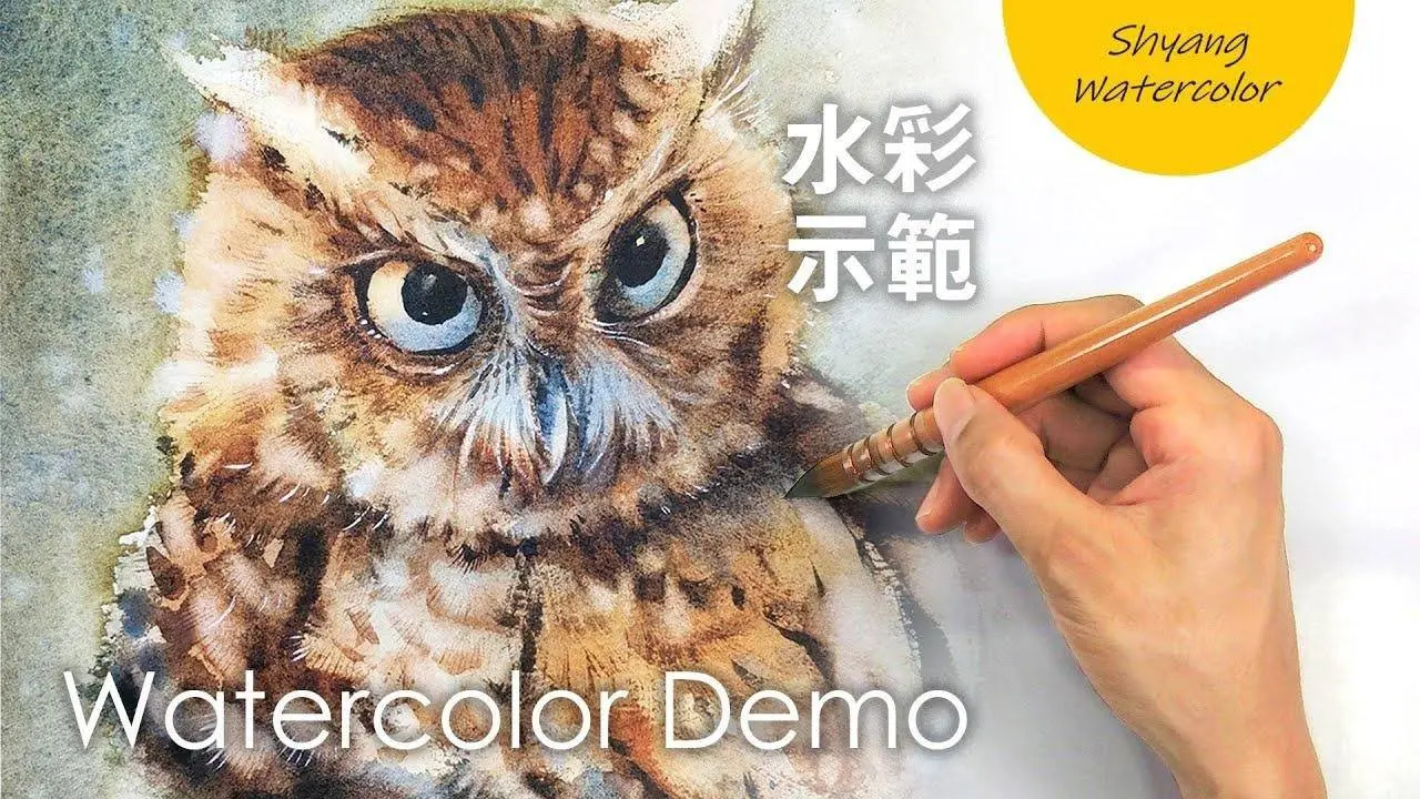 【猫头鹰的水彩画法】水彩示范 | 陈熙翔水彩