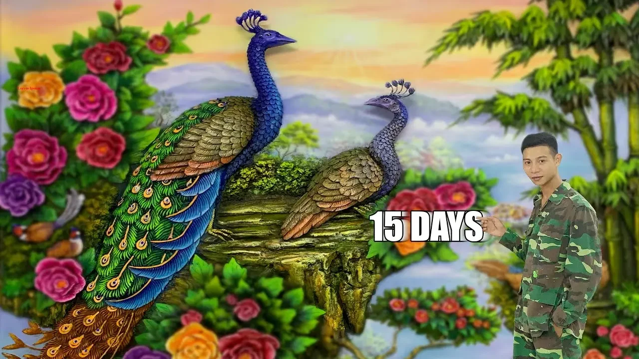 Unique idea ! 15 days create a relief painting that surprises his lover's father